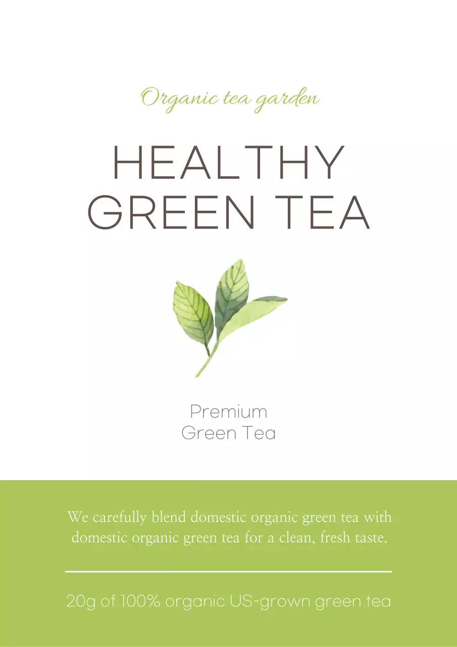 Green Simple Tea Promotion Poster