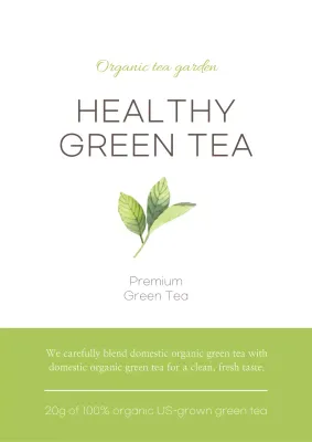 Green Simple Tea Promotion Poster