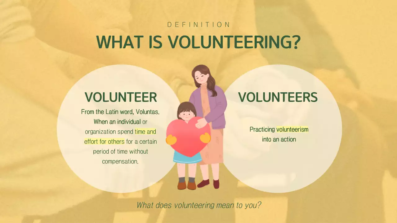 Volunteer Basics for Middle School Students in Green and Yellow