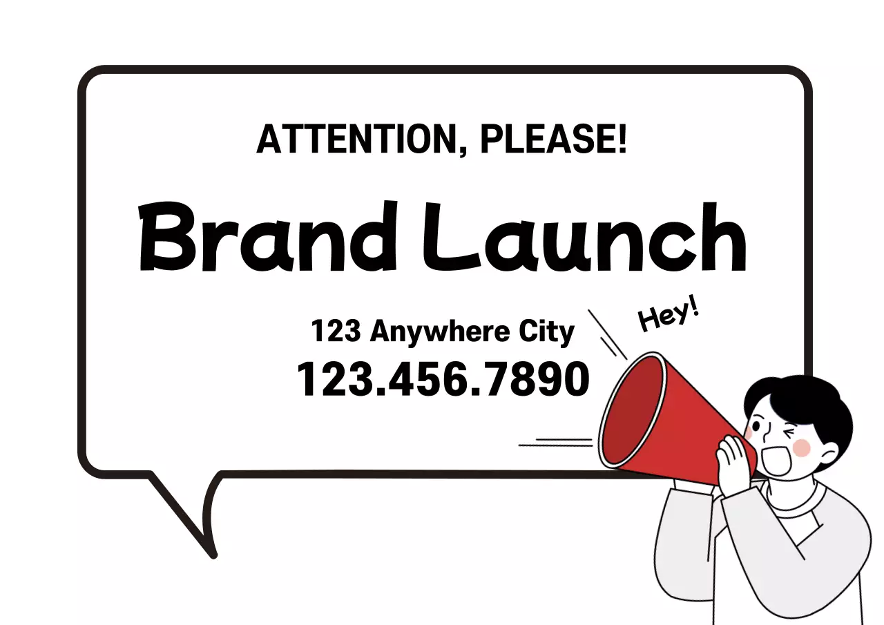 Poster Pengumuman Merek Minimal Merah