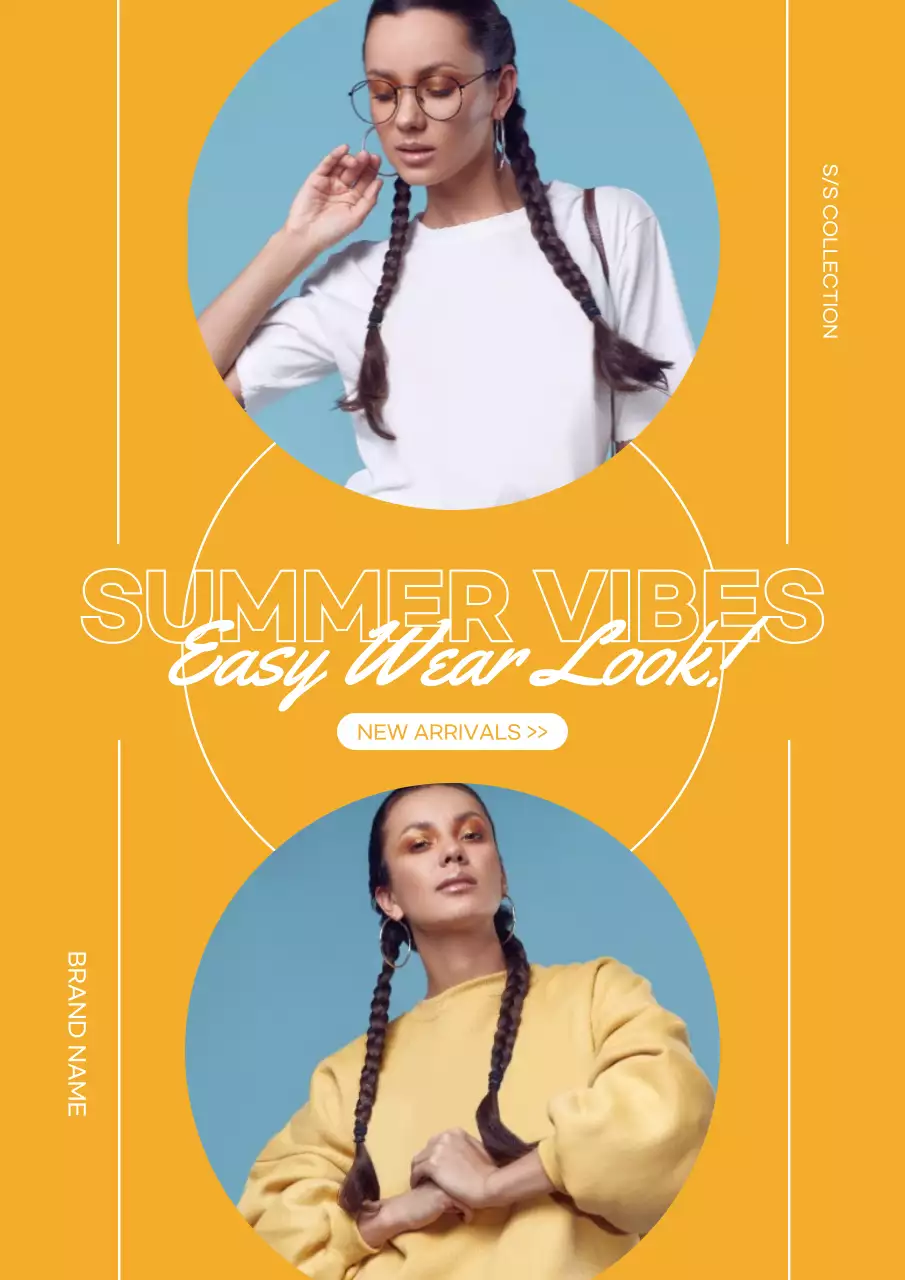 Orange Trendy Fashion Promotion Poster