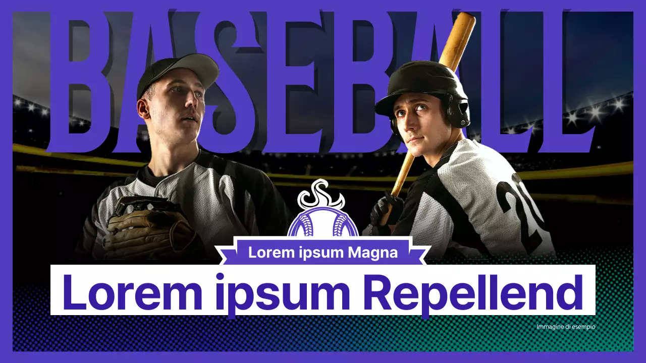 Giocatore di baseball Concetto di partita Tema del gioco del baseball con un'atmosfera maestosa in viola indaco