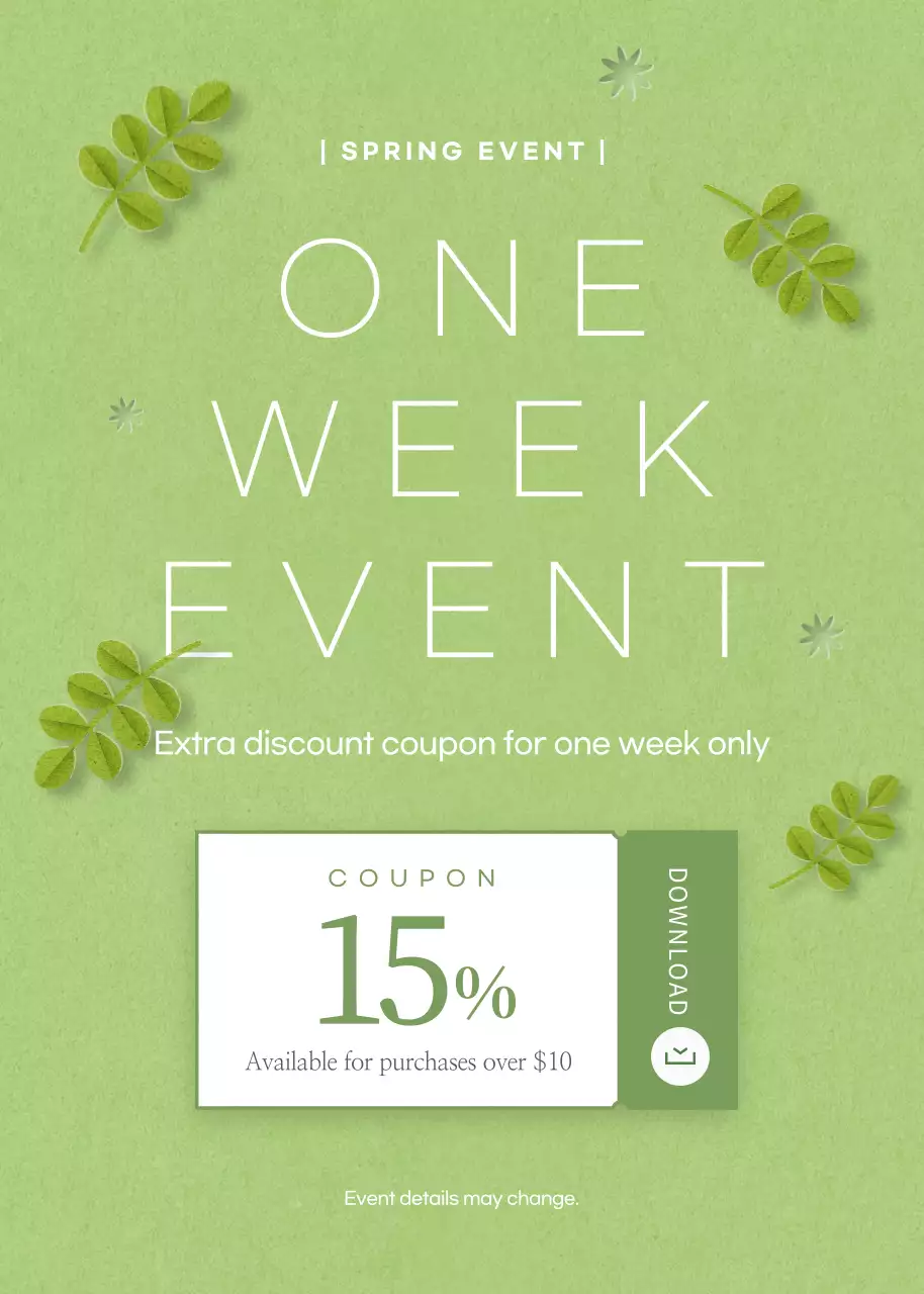 Blue Simple Spring Promotion Poster