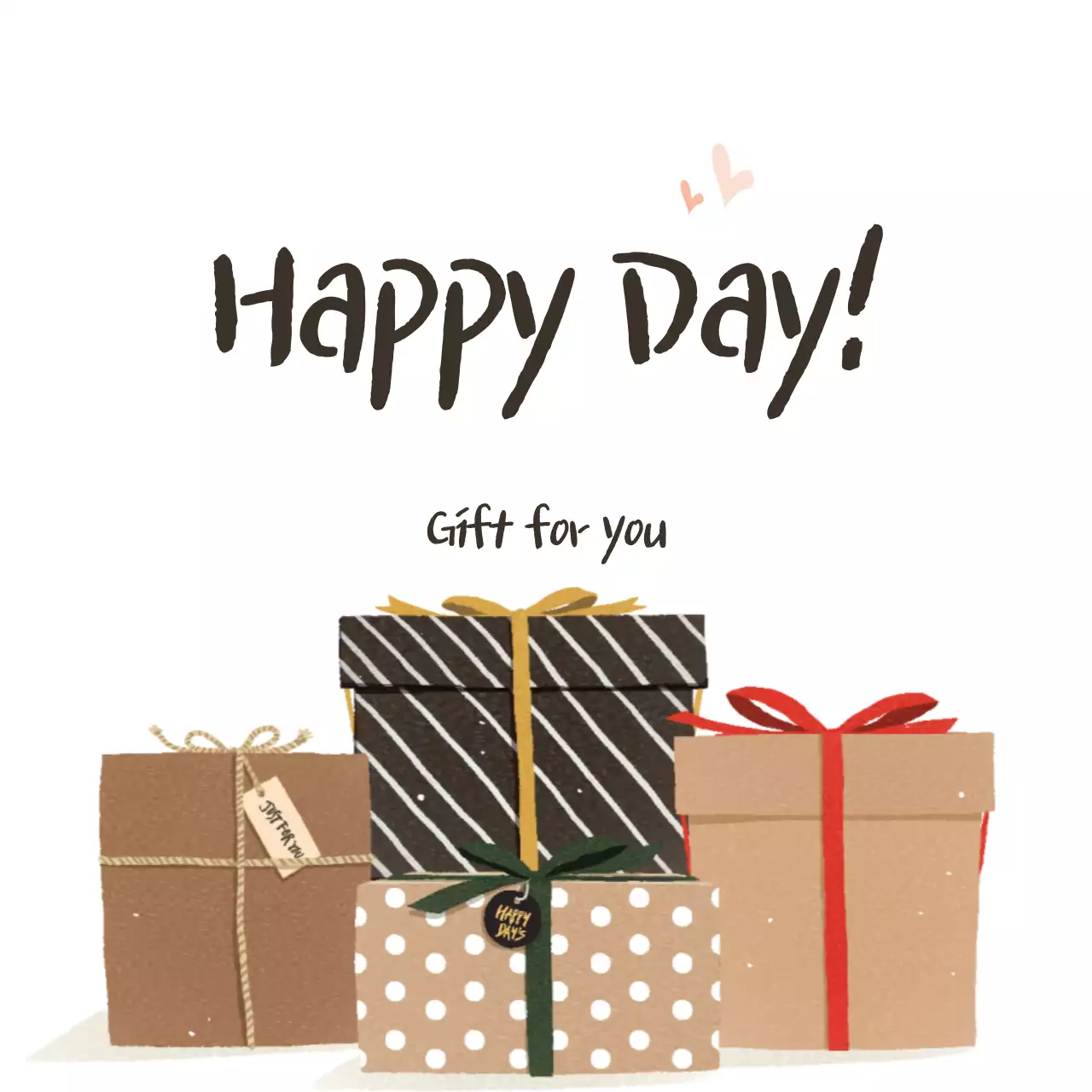 Biểu ngữ mời quà tặng đơn giản màu be