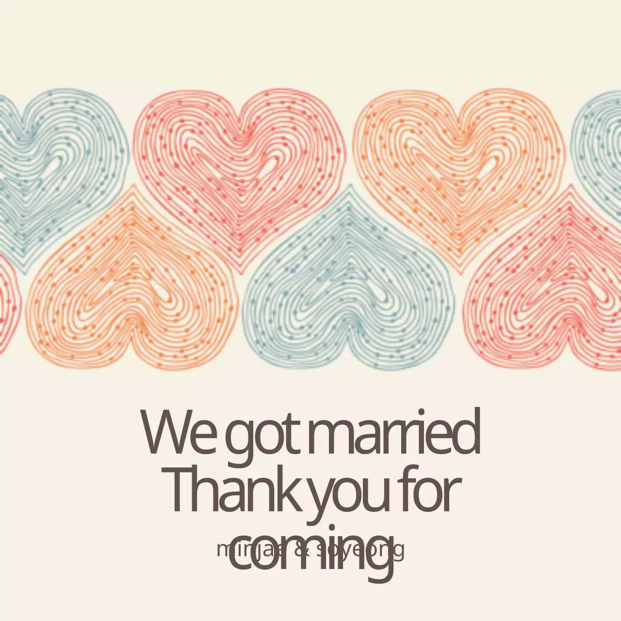 Pastel Minimal Wedding Thank You Banner