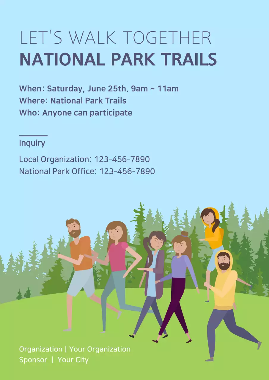 Blue Minimal Park Event Poster