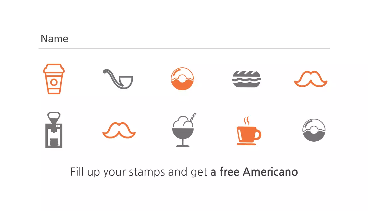 Orange Simple Coffee Promotion Business Card