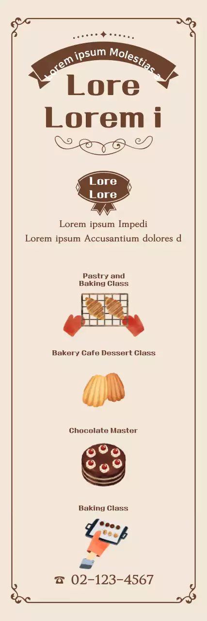 Banner de propaganda de panificação vintage bege