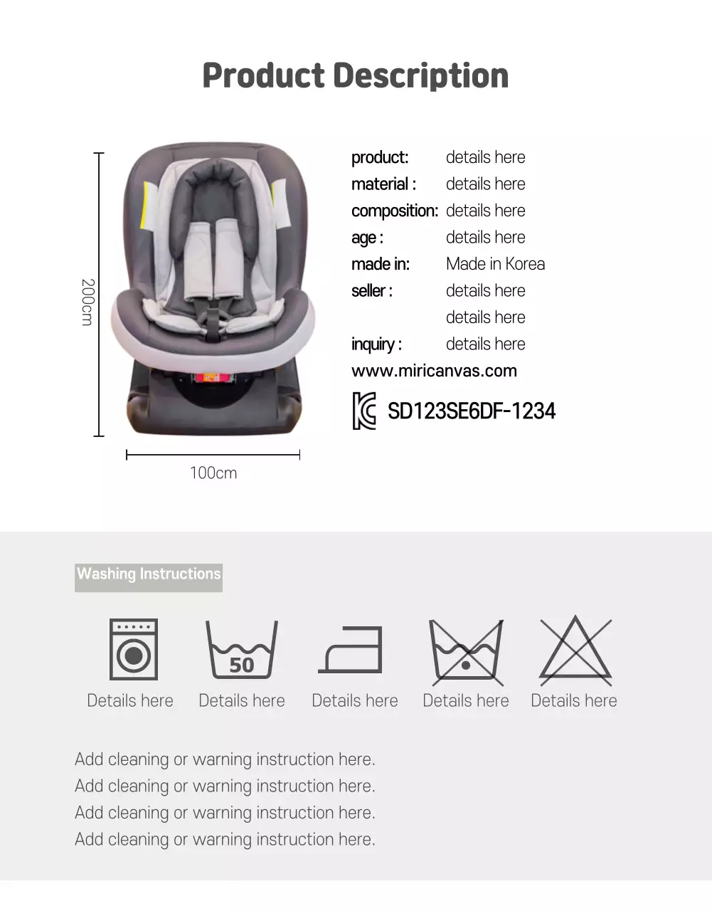 Poster Promosi Kursi Mobil Bayi Modern Beige