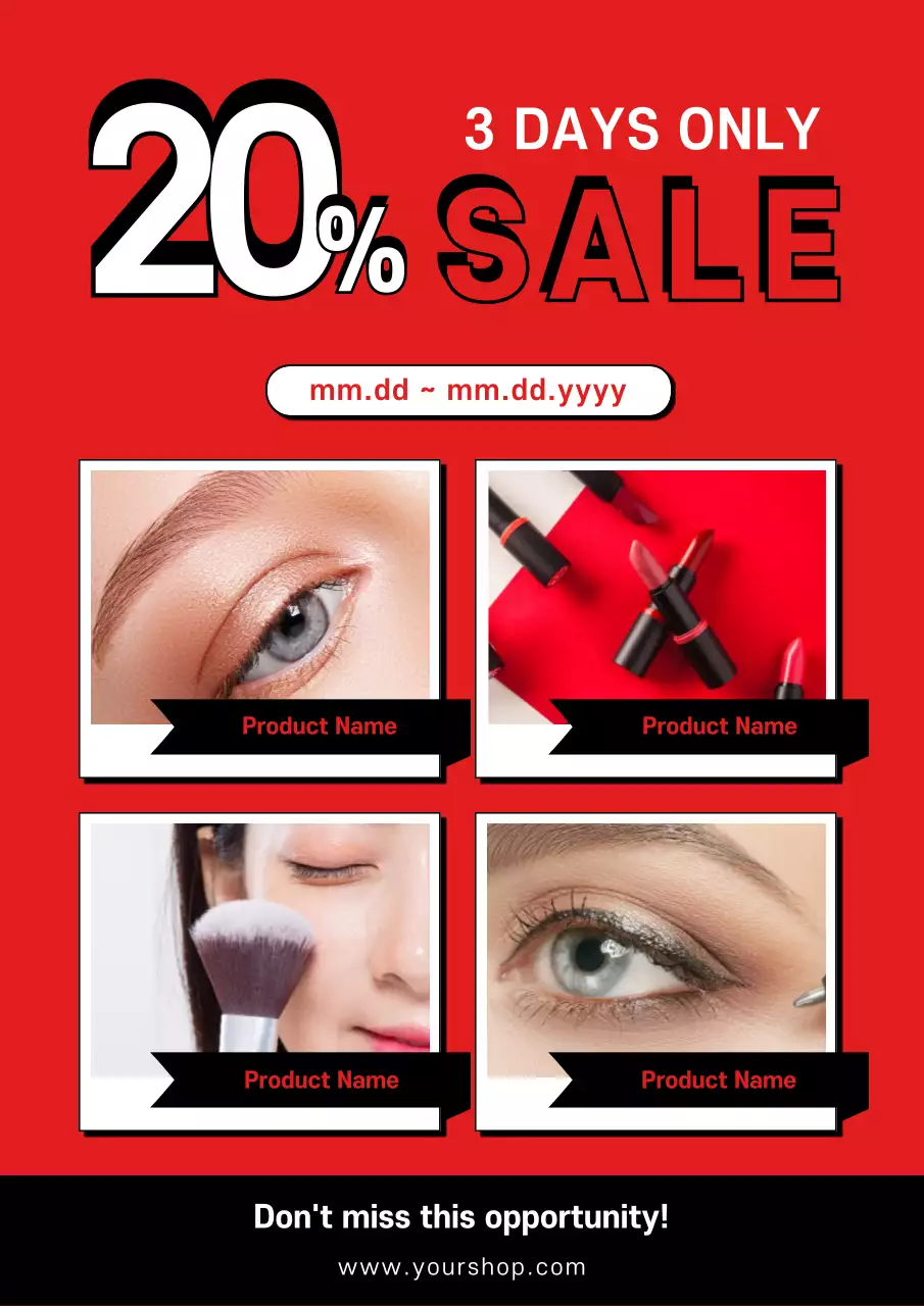 Red Modern Beauty Promotion Poster