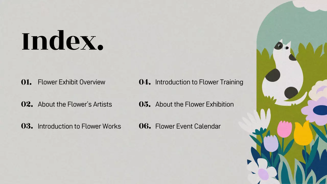 그레이 모던 플라워 전시 가이드 프레젠테이션