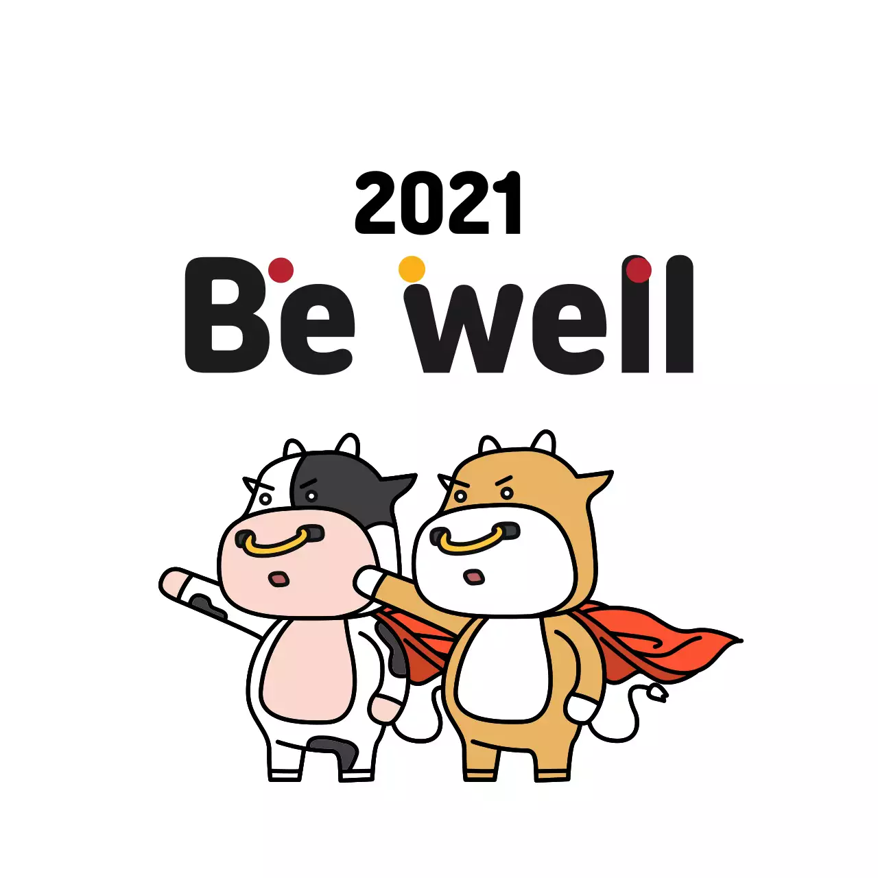 Ilustrasi putih label ucapan selamat Tahun Baru yang lucu