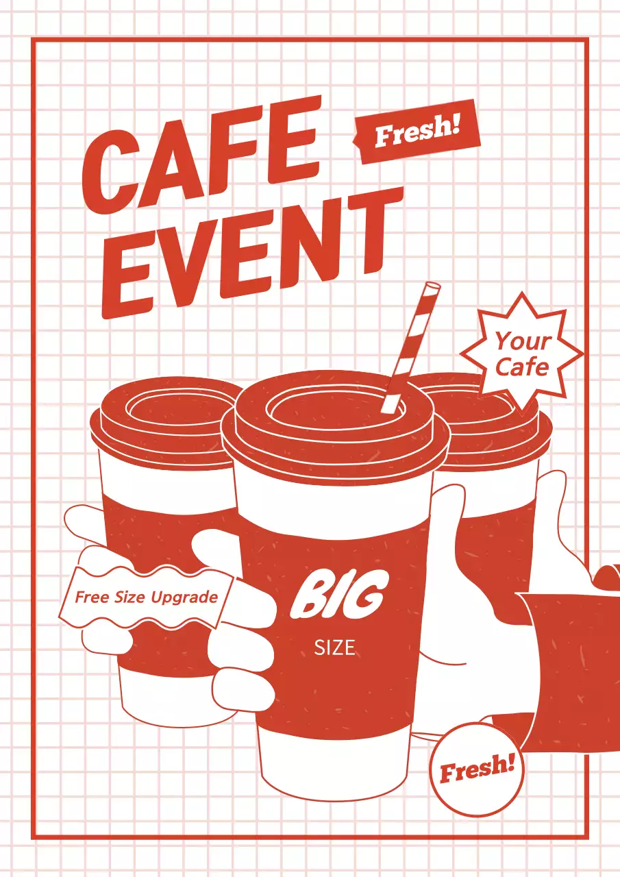 Red Retro Cafe Promotion Poster