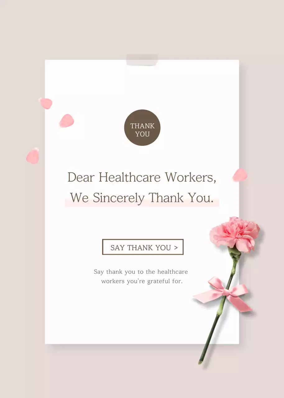 Beige Elegant Thank You Card Poster