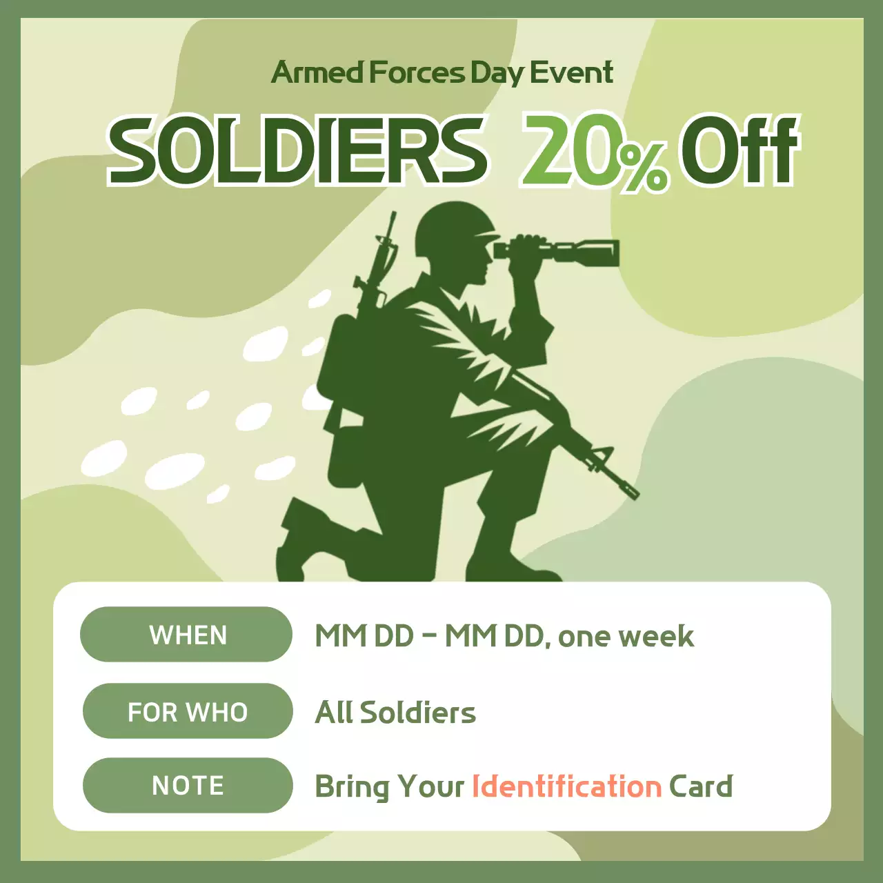 Green Traditional Military Promotion Instagram Post