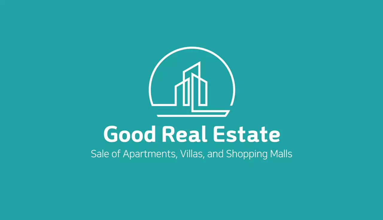 Teal Modern Real Estate Advertisement Business Card