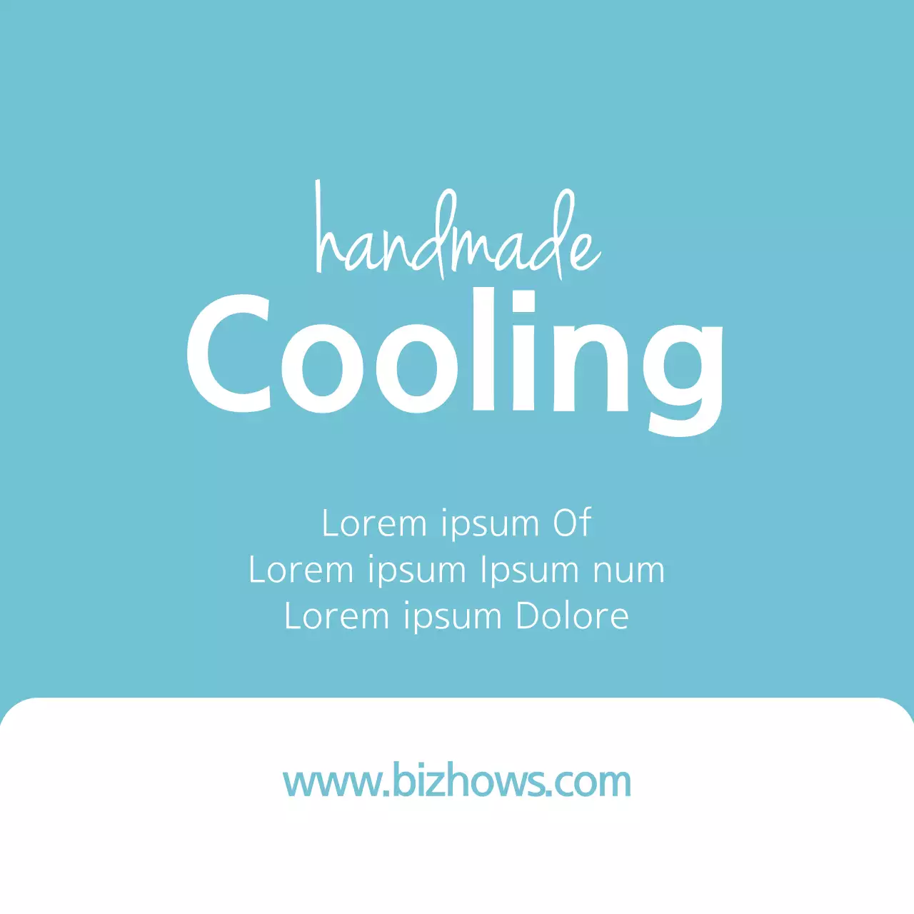 Banner promocional de resfriamento mínimo azul