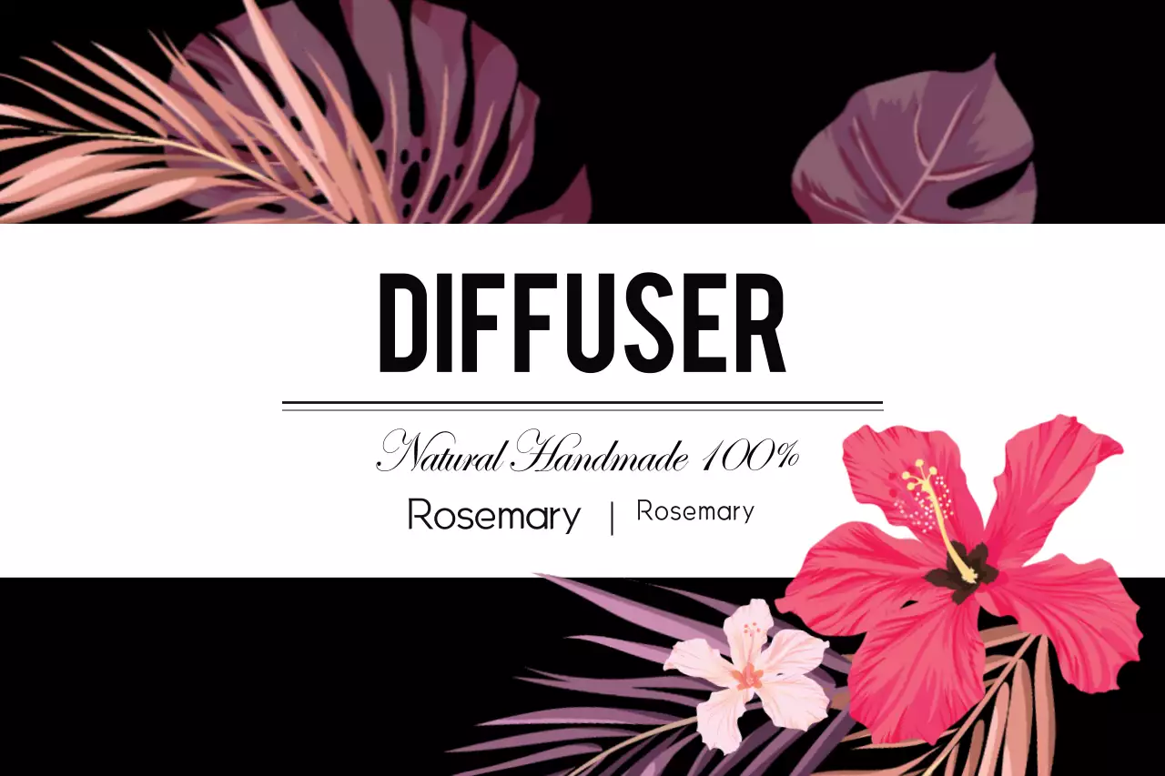 Banner de propaganda difusor tropical rosa