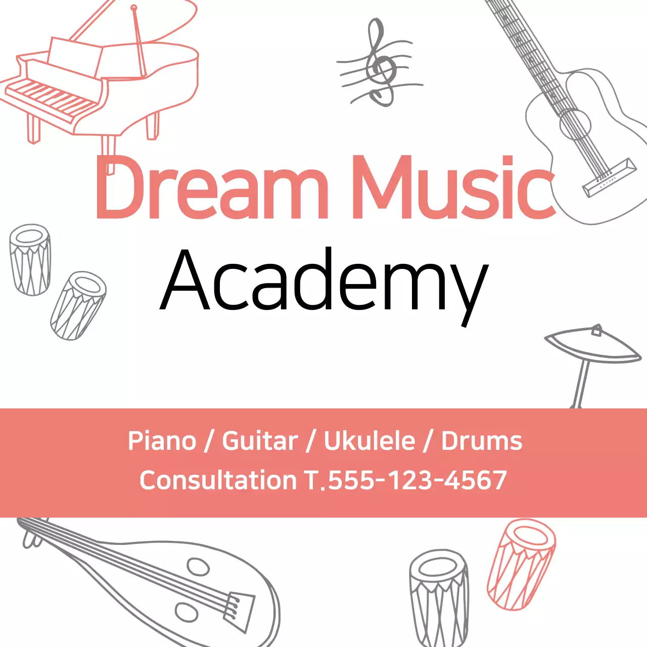 Coral Simple Music Promotion Banner