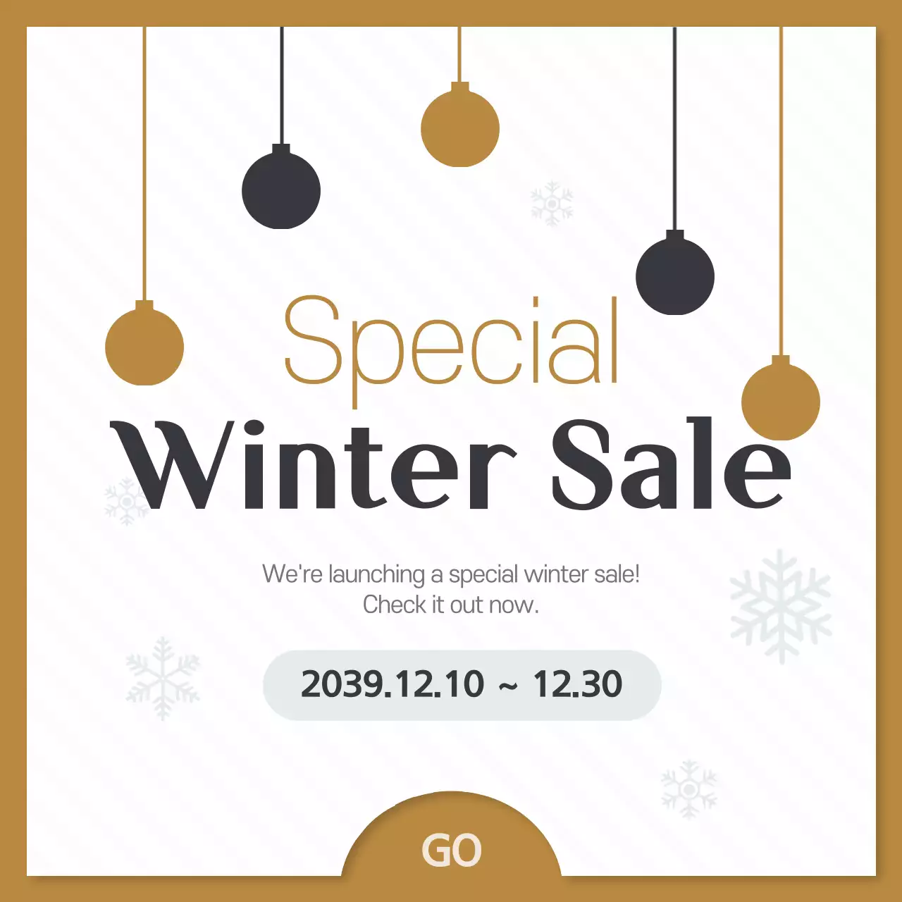 Gold Minimal Winter Promotion Instagram Post