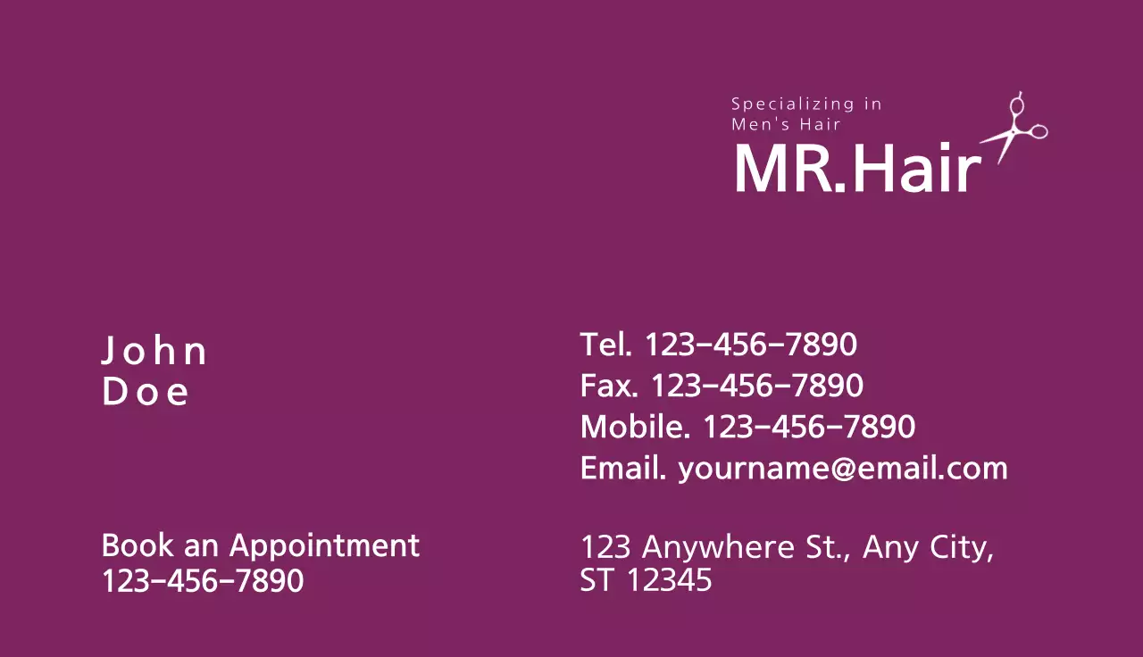 Purple Modern Salon Business Card