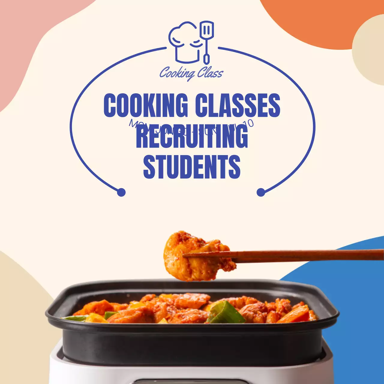 Beige Modern Cooking Recruitment Social Media Post