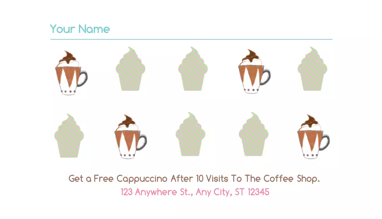 Pink Trendy Coffee Promotion Business Card