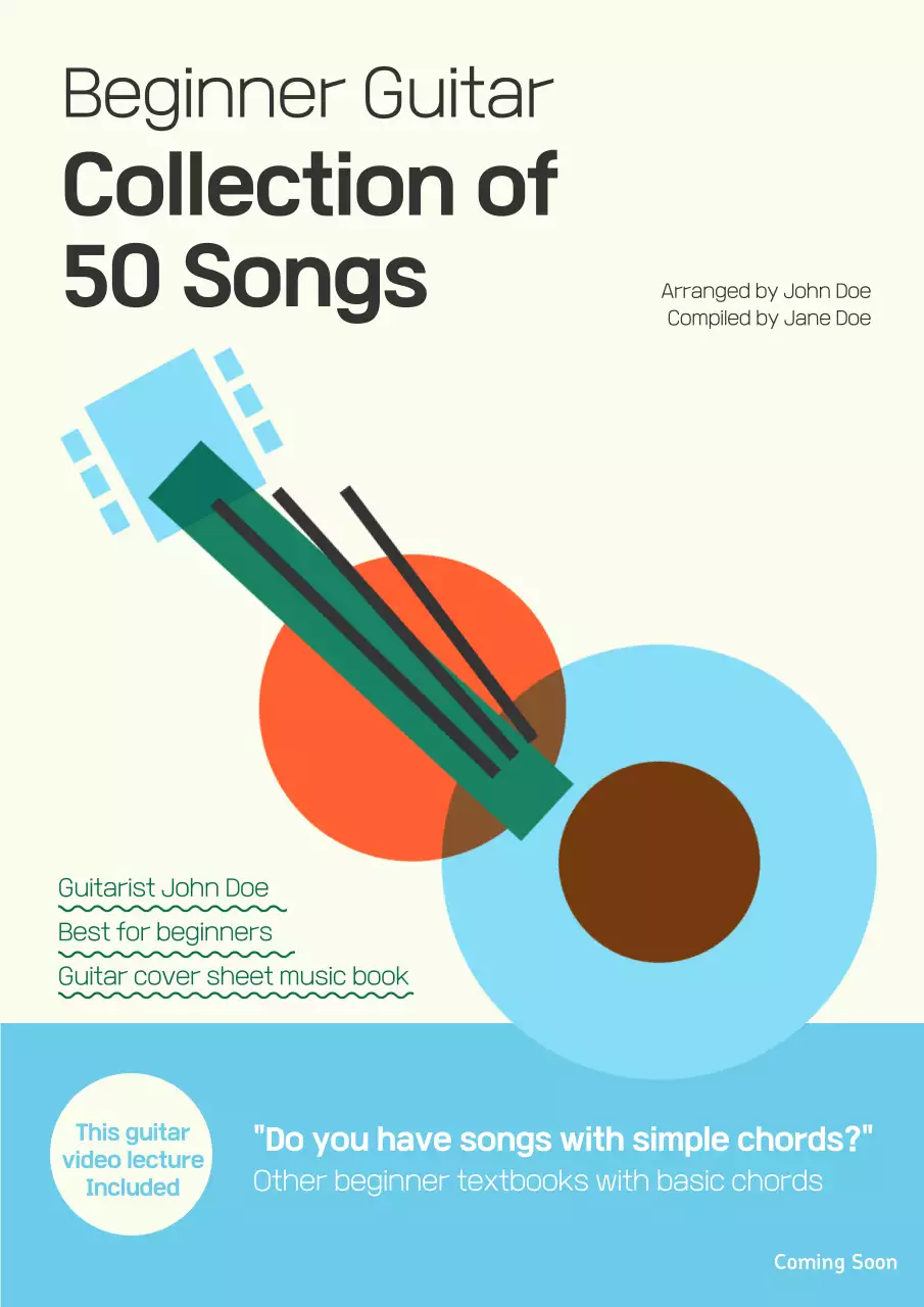 Blue Modern Guitar Guide Book Cover