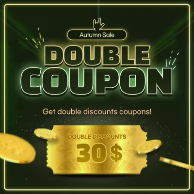 Green Modern Coupon Promotion Instagram Post