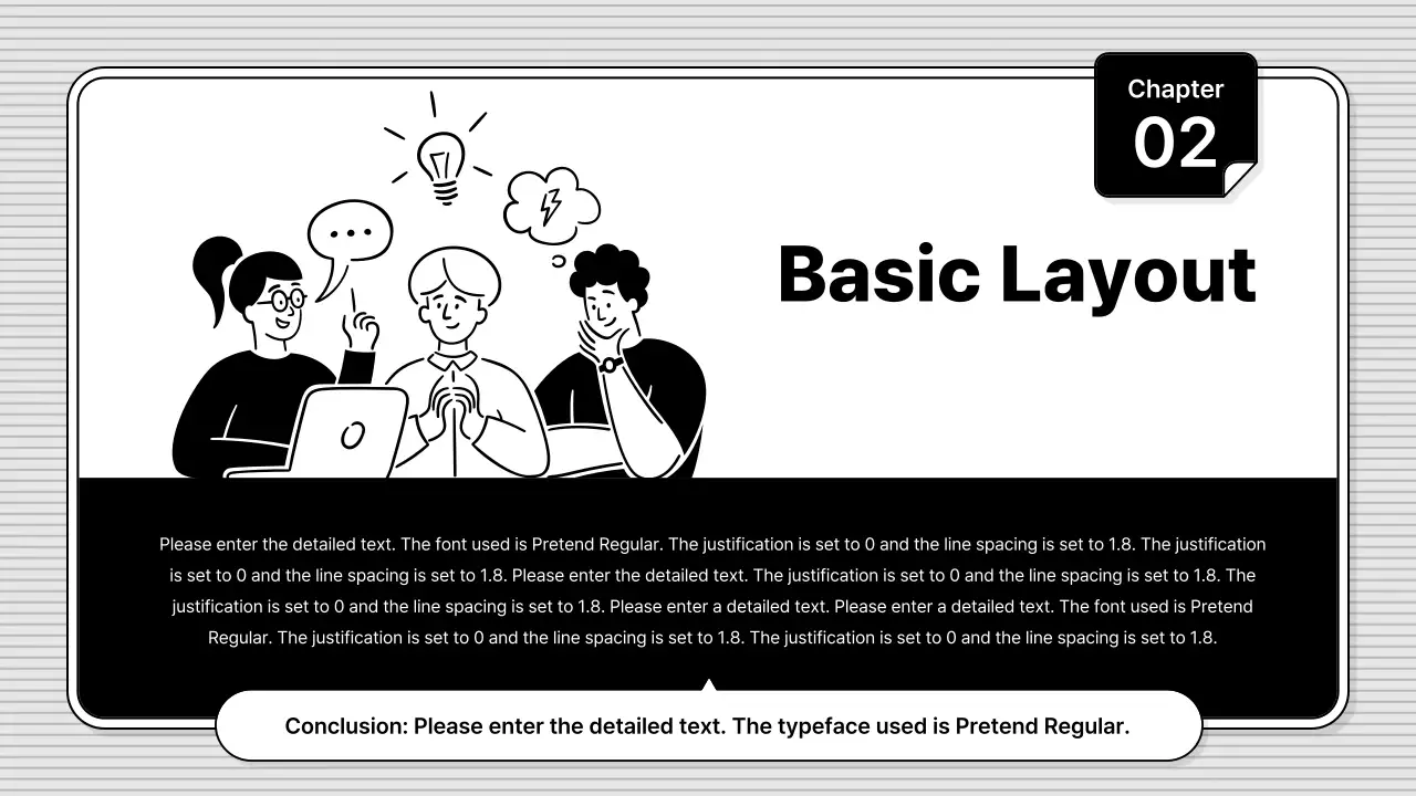 Black and white, easy-to-edit, basic business illustration style