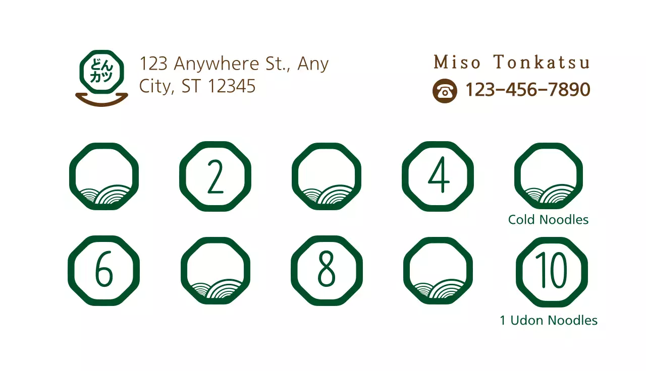 Green Minimal Restaurant Menu Business Card