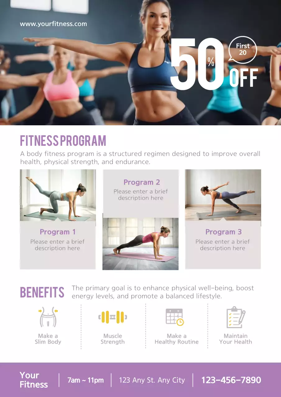 Blue Modern Fitness Promotion Poster