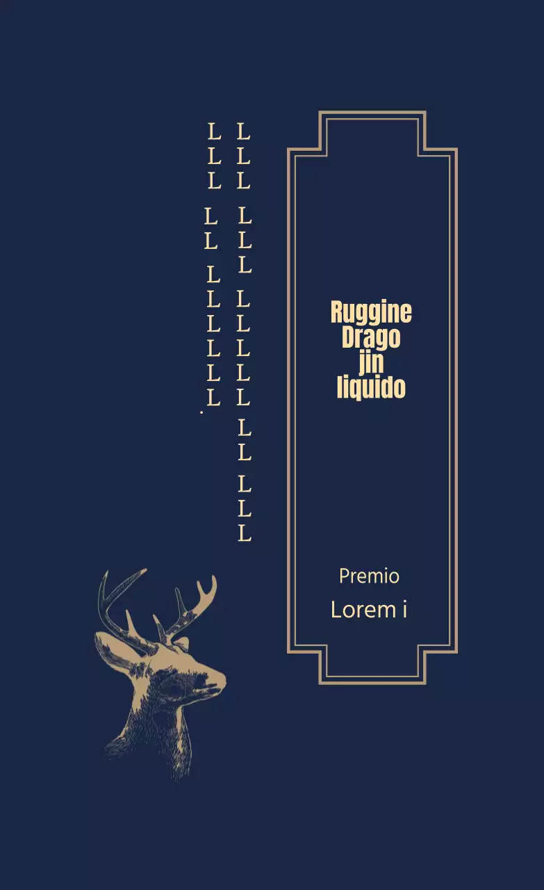 Etichetta del set regalo in corno illustrato giallo blu navy