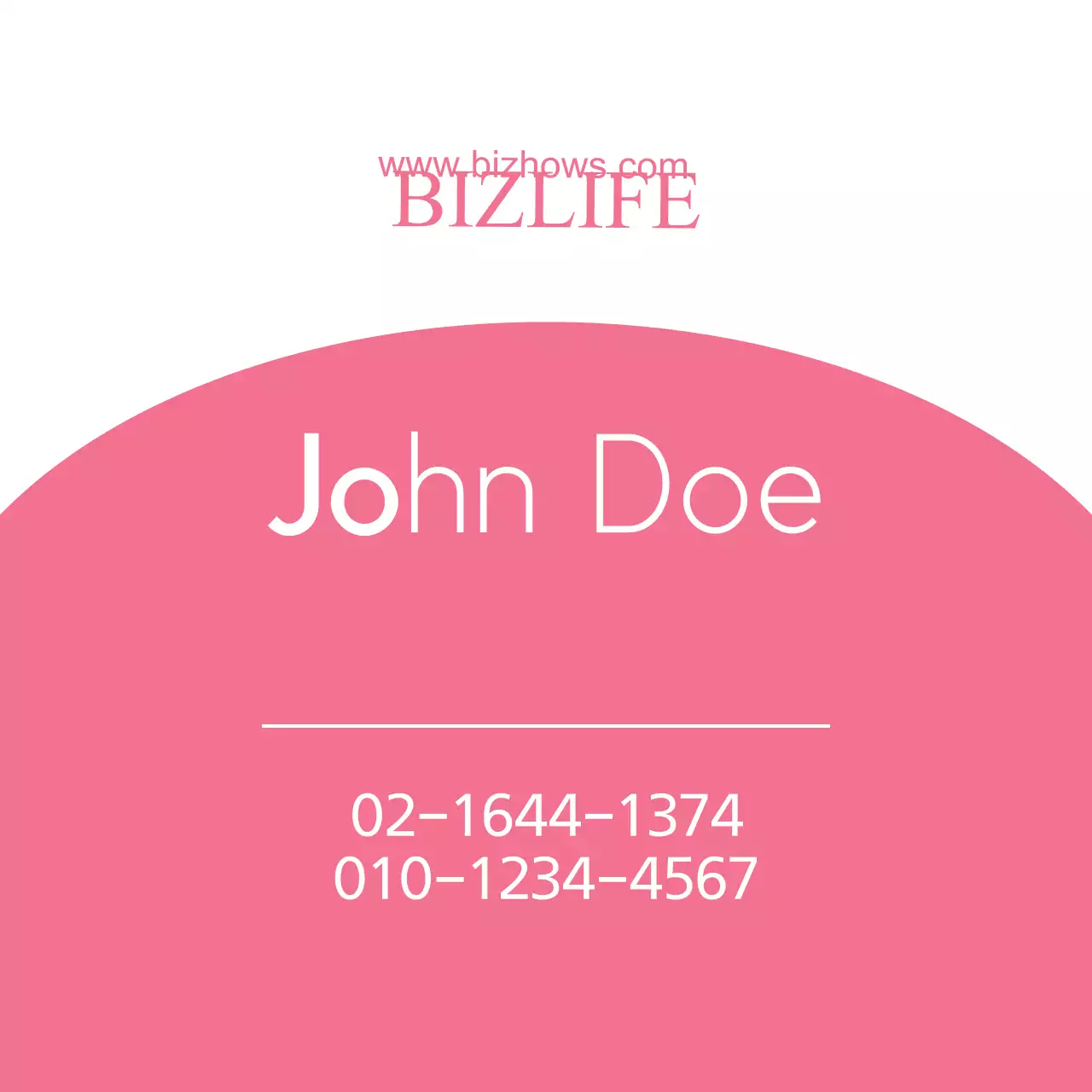 Biểu ngữ danh thiếp đơn giản màu hồng