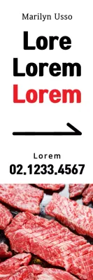 Banner promocional de carne bovina vermelha minimalista