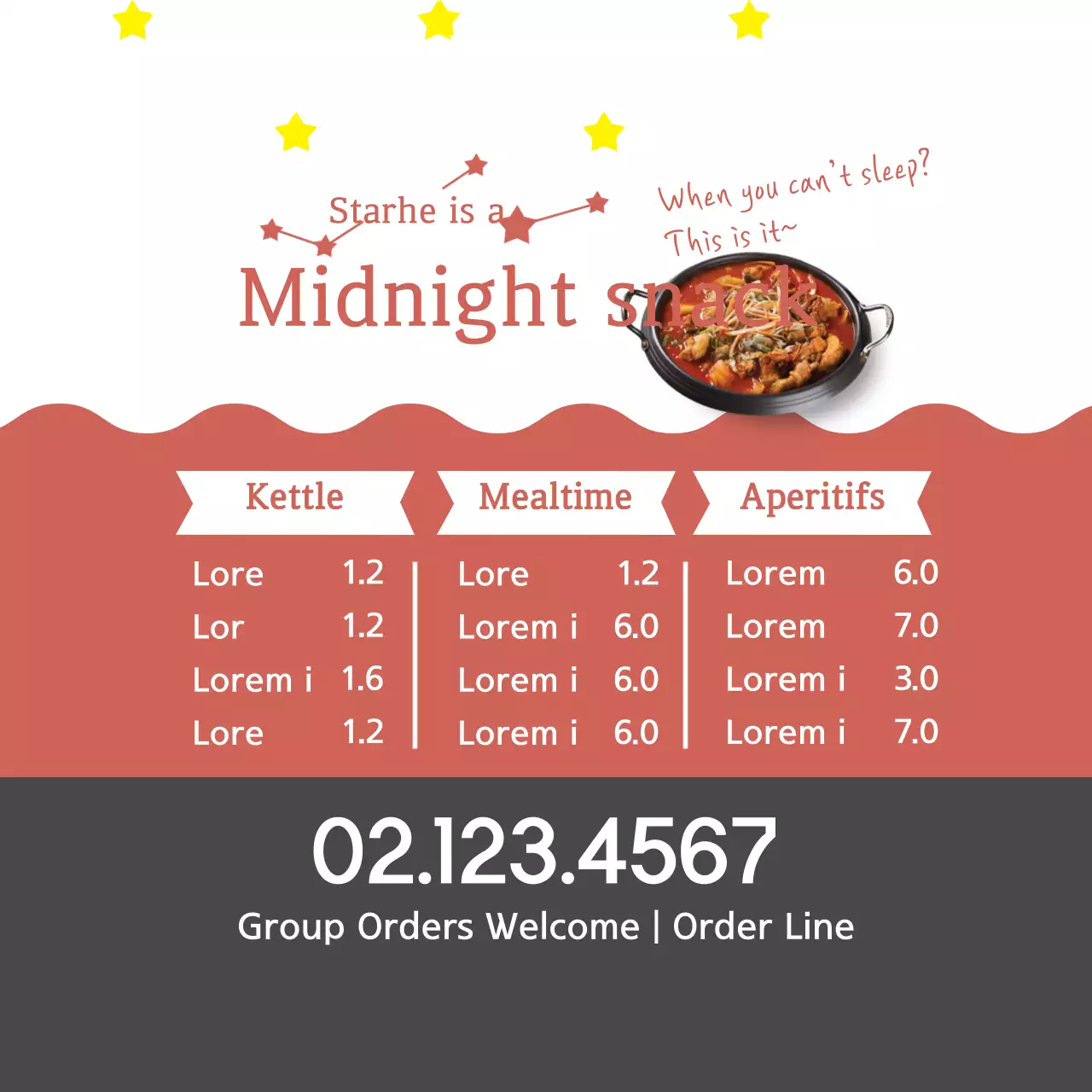 Biểu ngữ quảng cáo thực phẩm tối giản màu đỏ