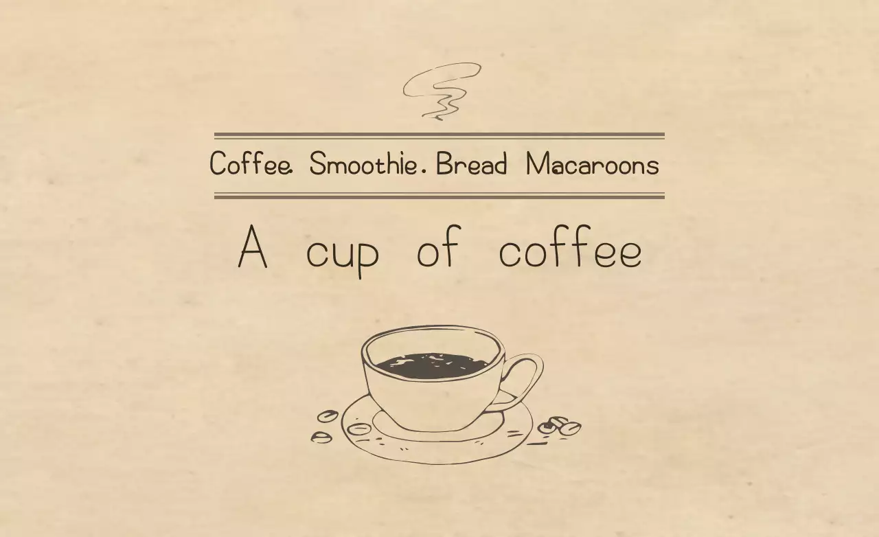 Banner de menu de café simples bege