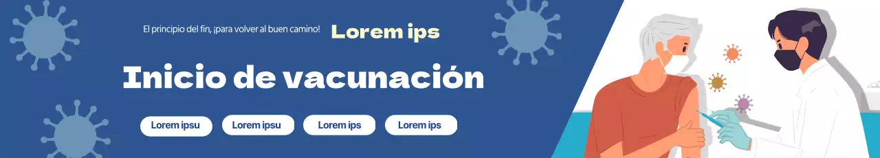 ilustración azul vacuna limpia contra el coronavirus