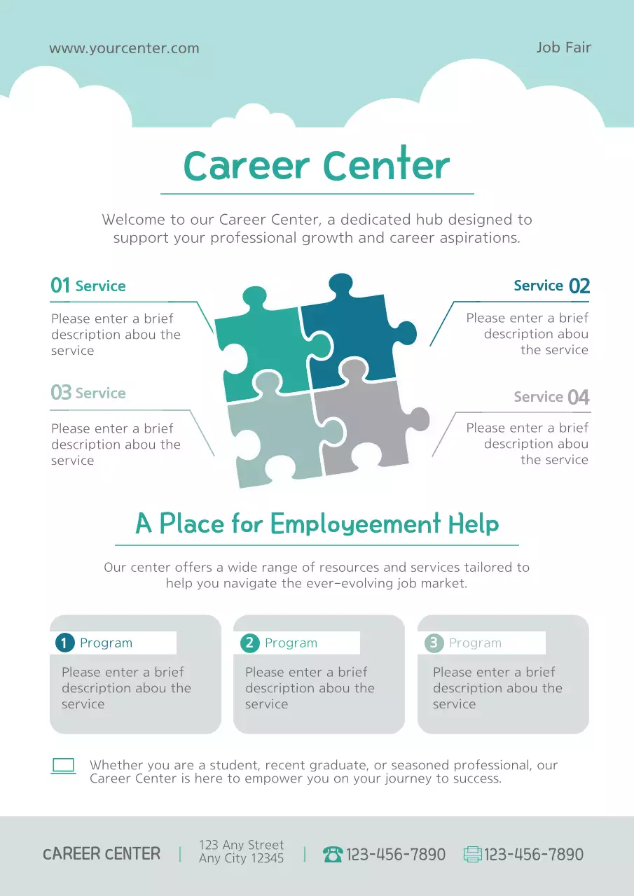 Teal Modern Career Guide Poster