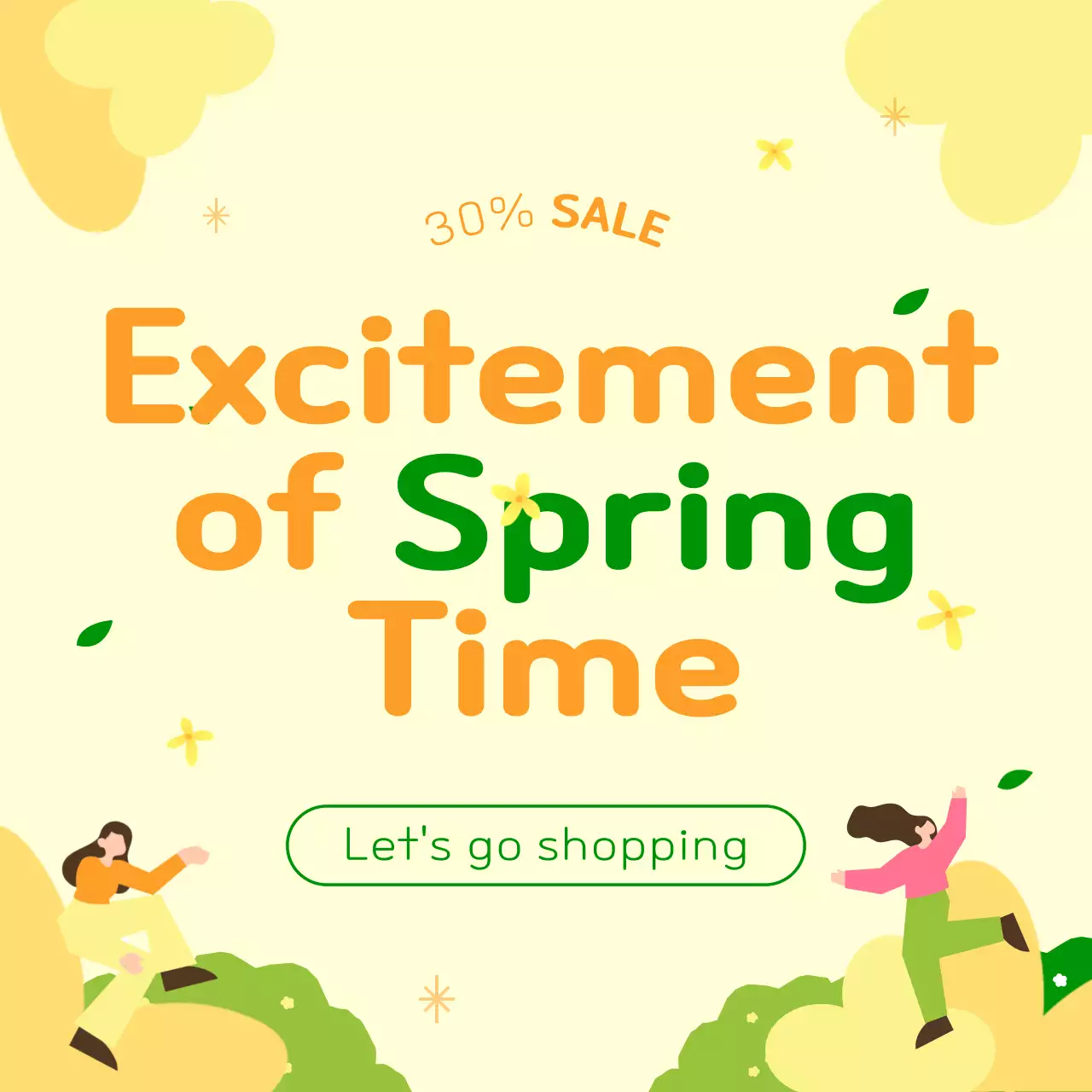 Yellow Trendy Spring Promotion Instagram Post
