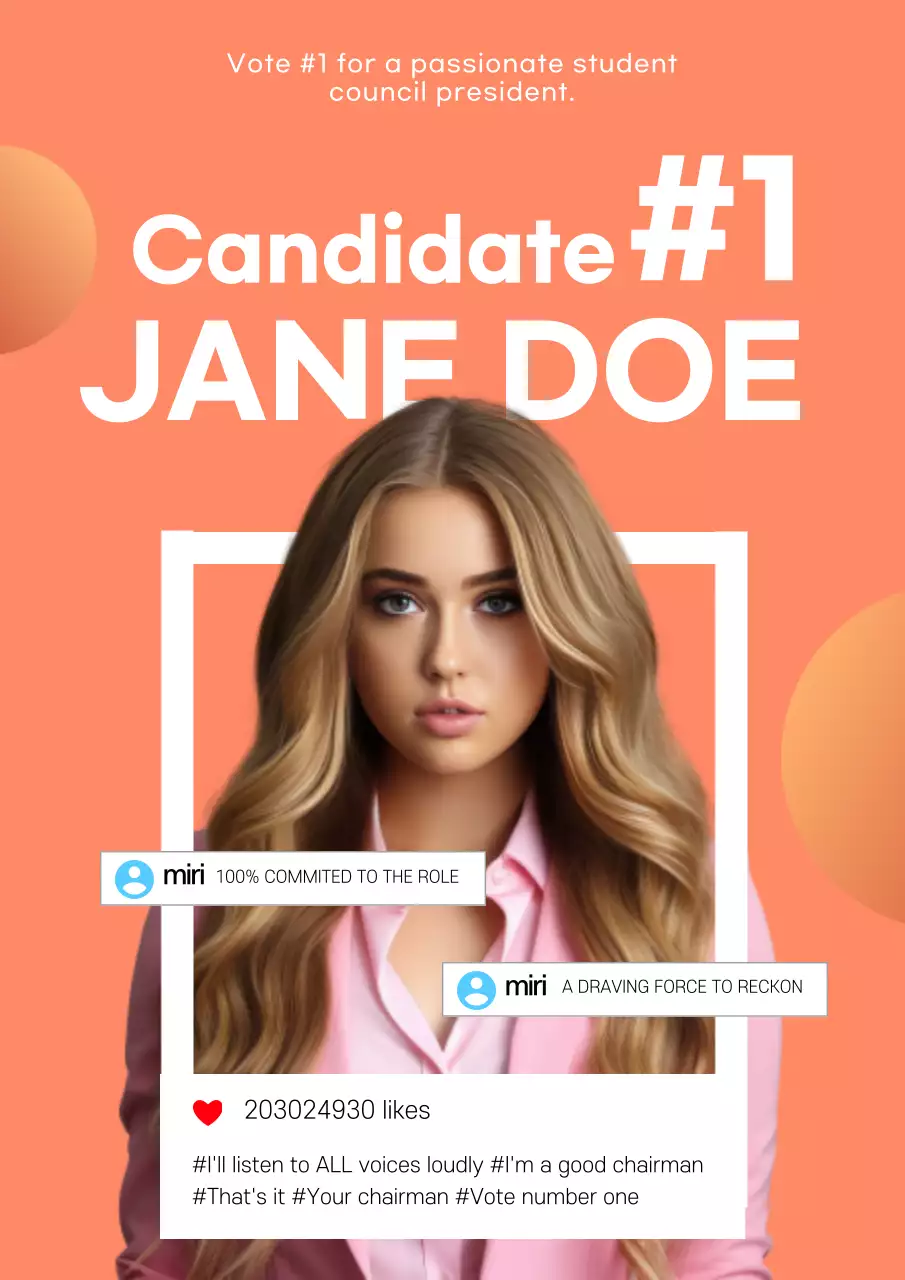 Orange Trendy Election Promotion Poster