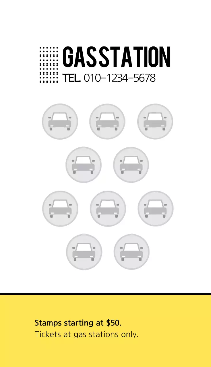 Kartu Nama Iklan Gas Minimal Kuning