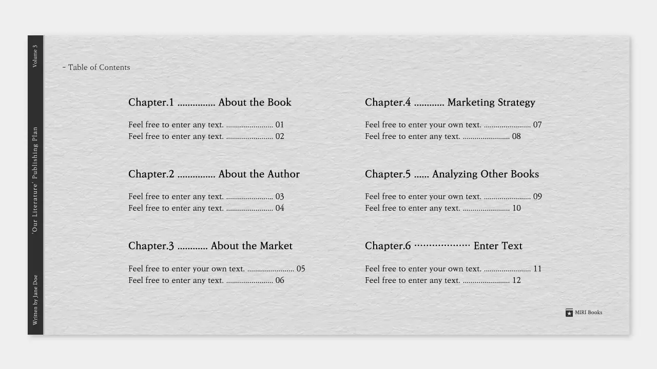 White Clean Literature Plan Presentation