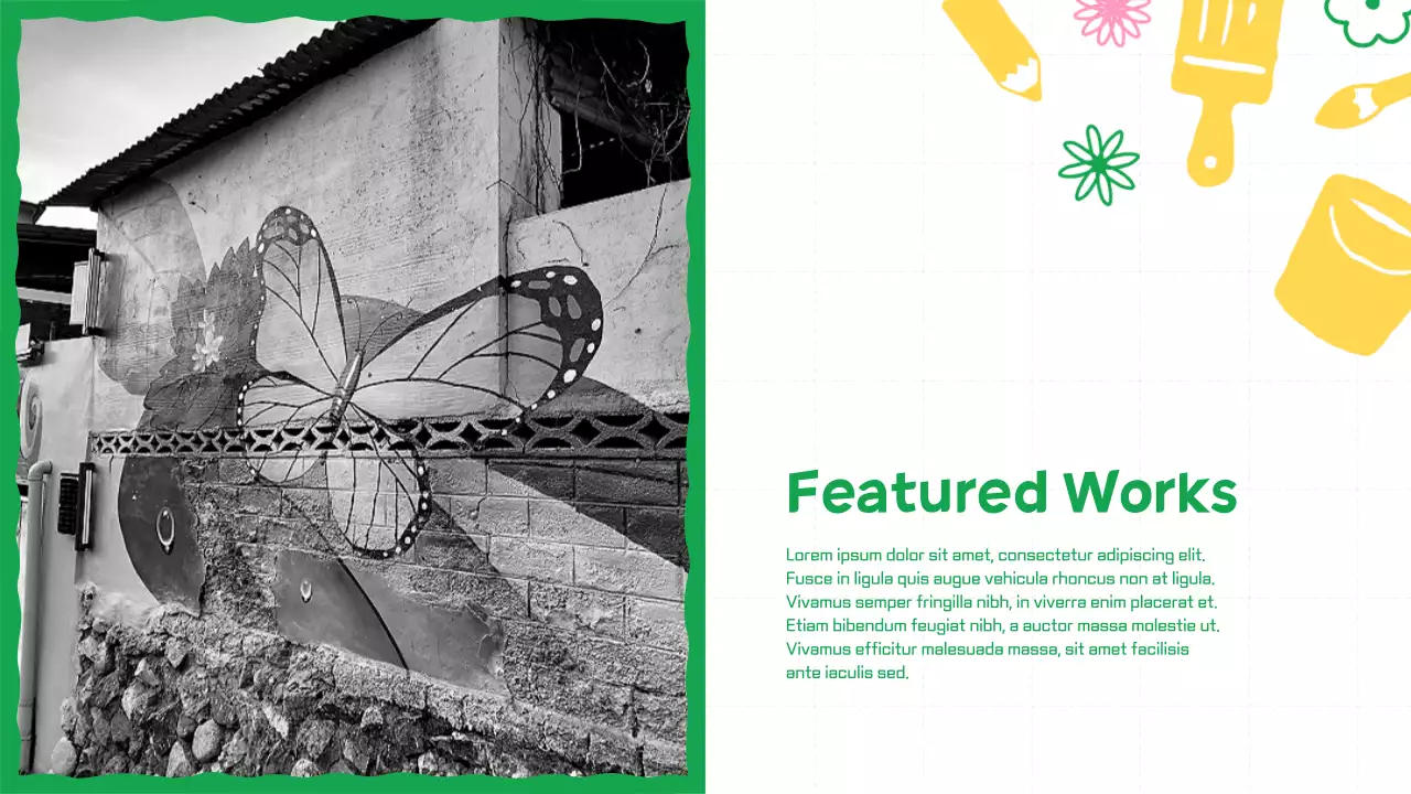 그린 크리에이티브 페인팅 전시회 프리젠테이션