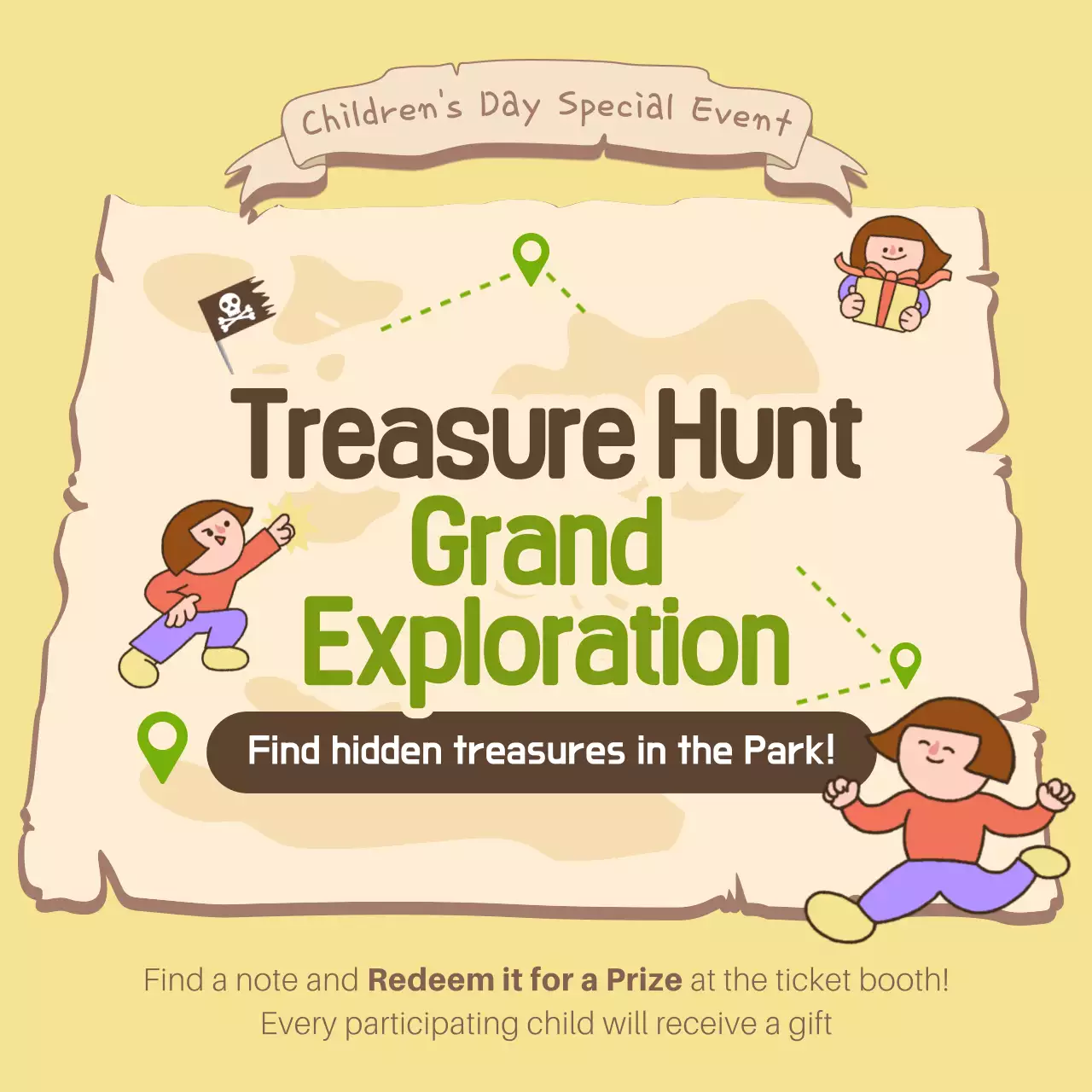 Yellow Playful Treasure Event Instagram Post