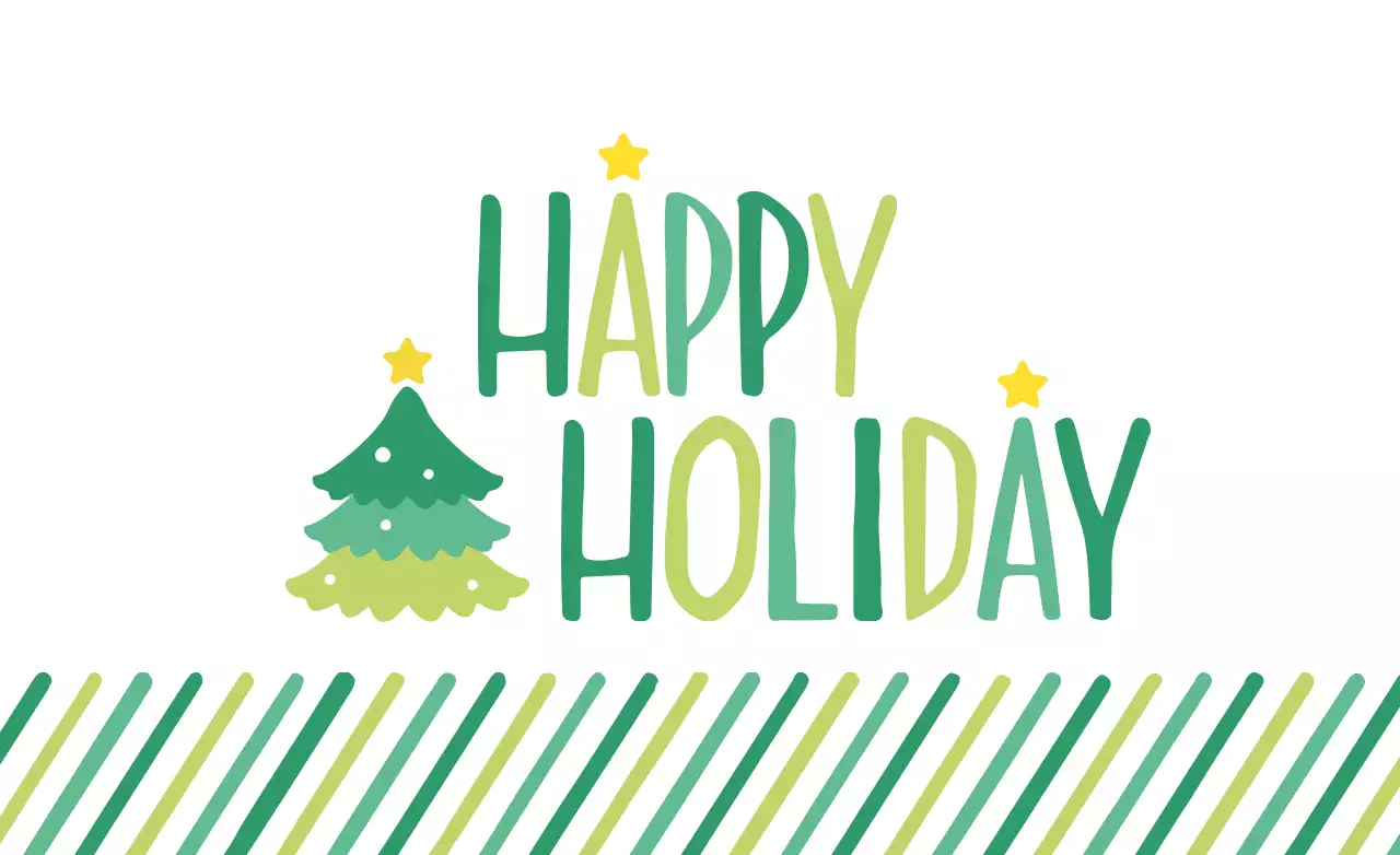 Green Simple Holiday Greetings Card Banner