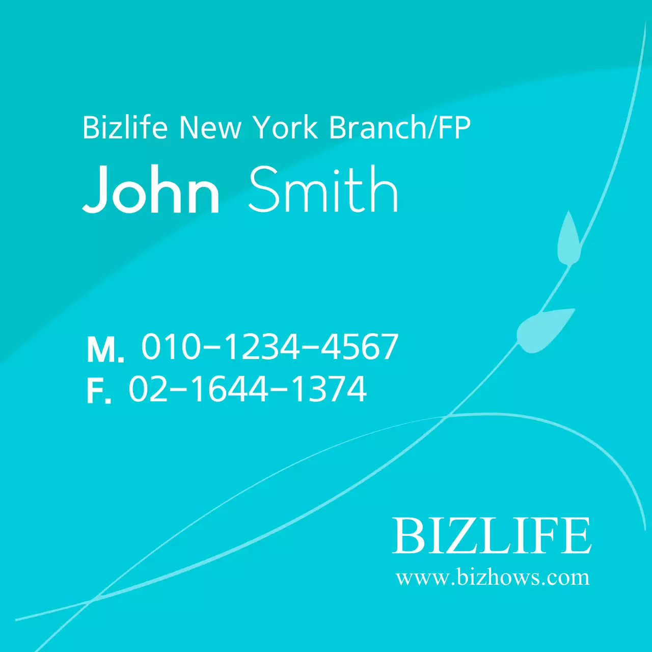 Teal Minimal Business Card Banner
