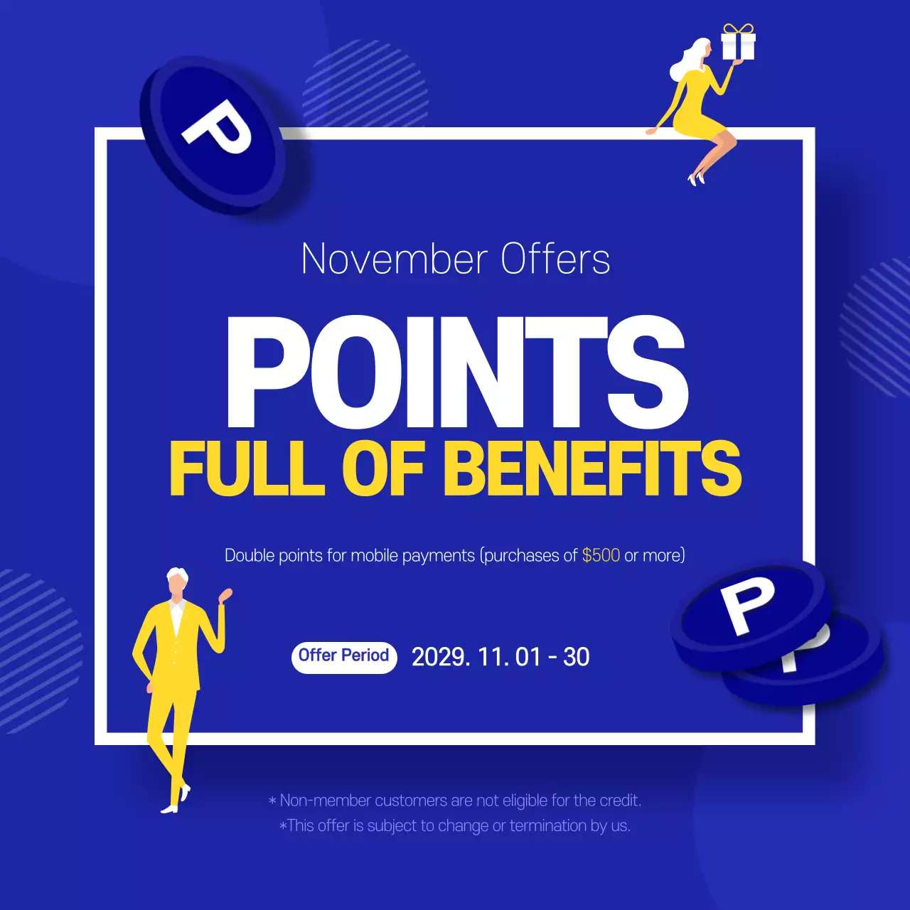 Blue Modern Points Promotion Instagram Post