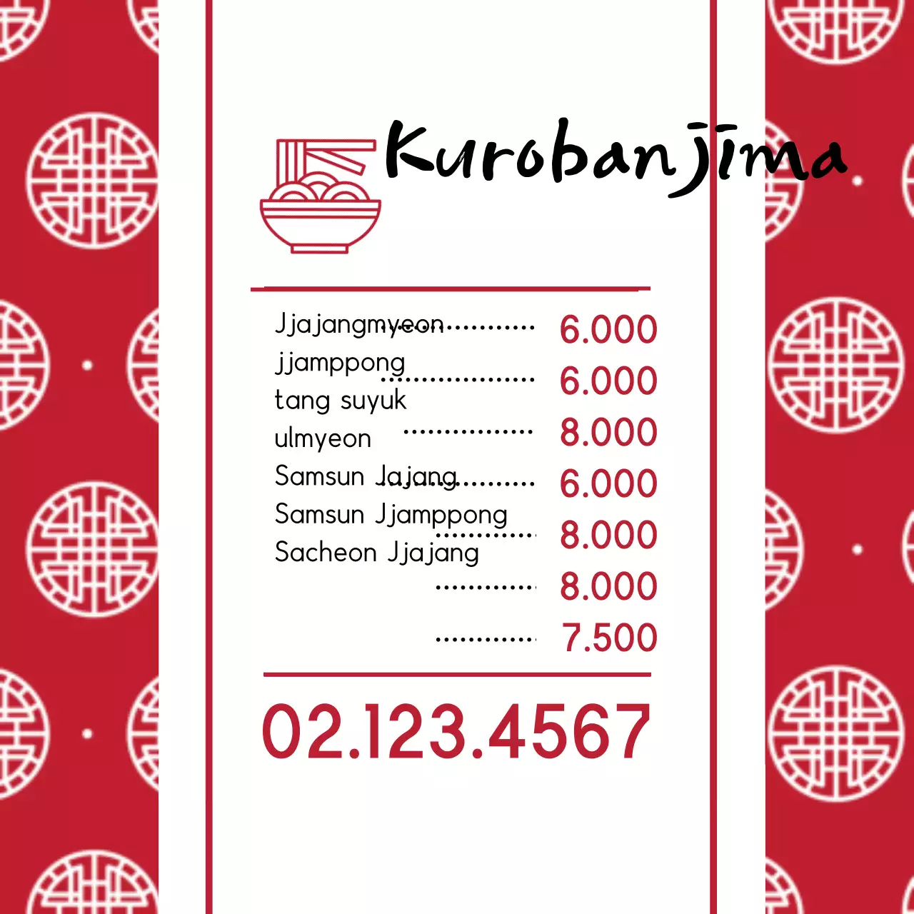 Red Traditional Noodle Menu Banner