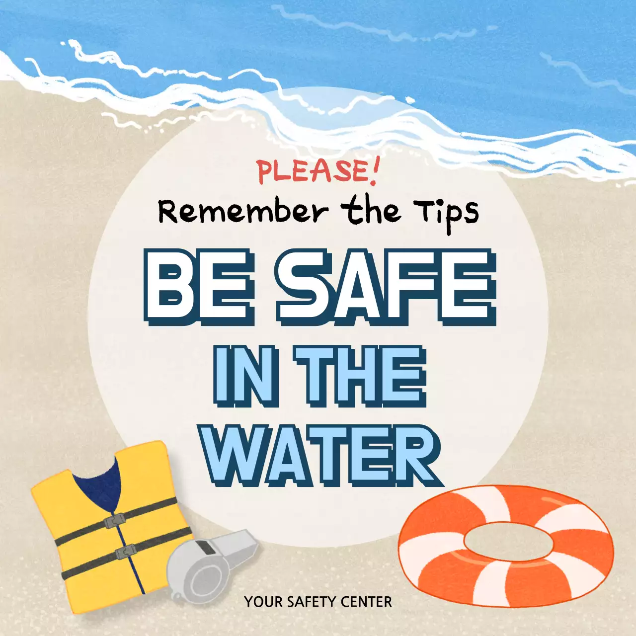 Blue Simple Beach Guide Instagram Carousel